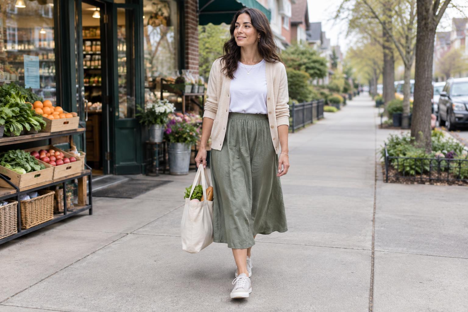 How to Style a Skirt for Errands and Relaxed Plans